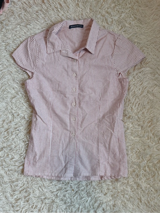 Brandy Melville Tops - Brandy Melville Red and White Button Up